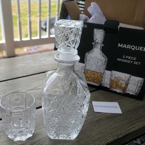 Godinger Crystal Marquee 5 Piece Whiskey Set - Picture 2 of 3